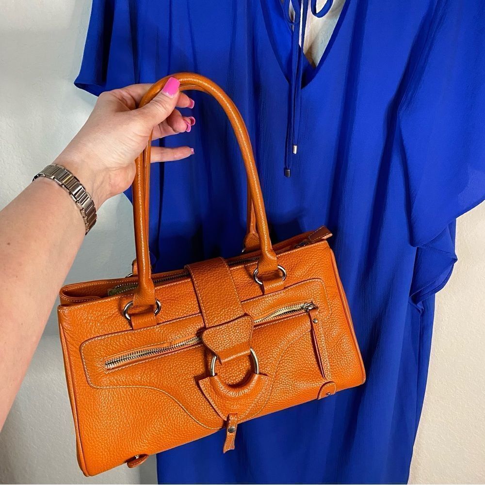 Vera Pelle Orange Leather Bag